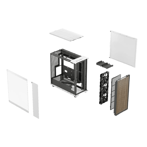 Fractal North XL Clear TG Full Tower Case - White 